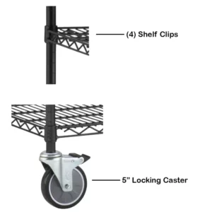Black Wire Shelving Components