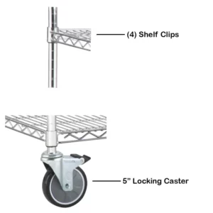 Chrome Wire Shelving Components